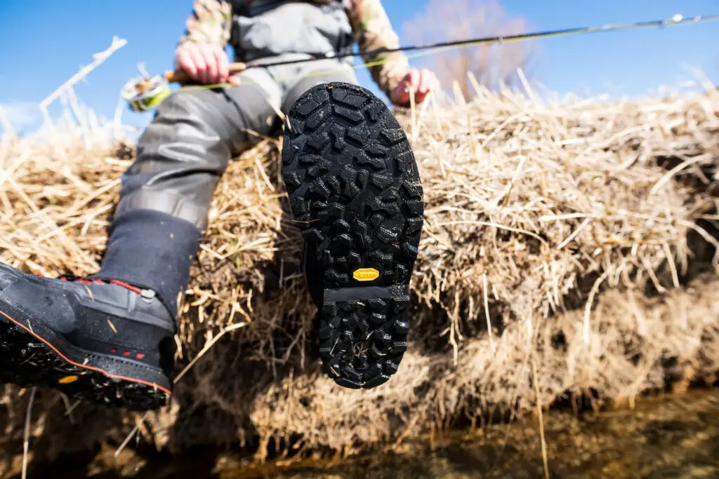 Vibram soles on the Simms G3 Guide Boots