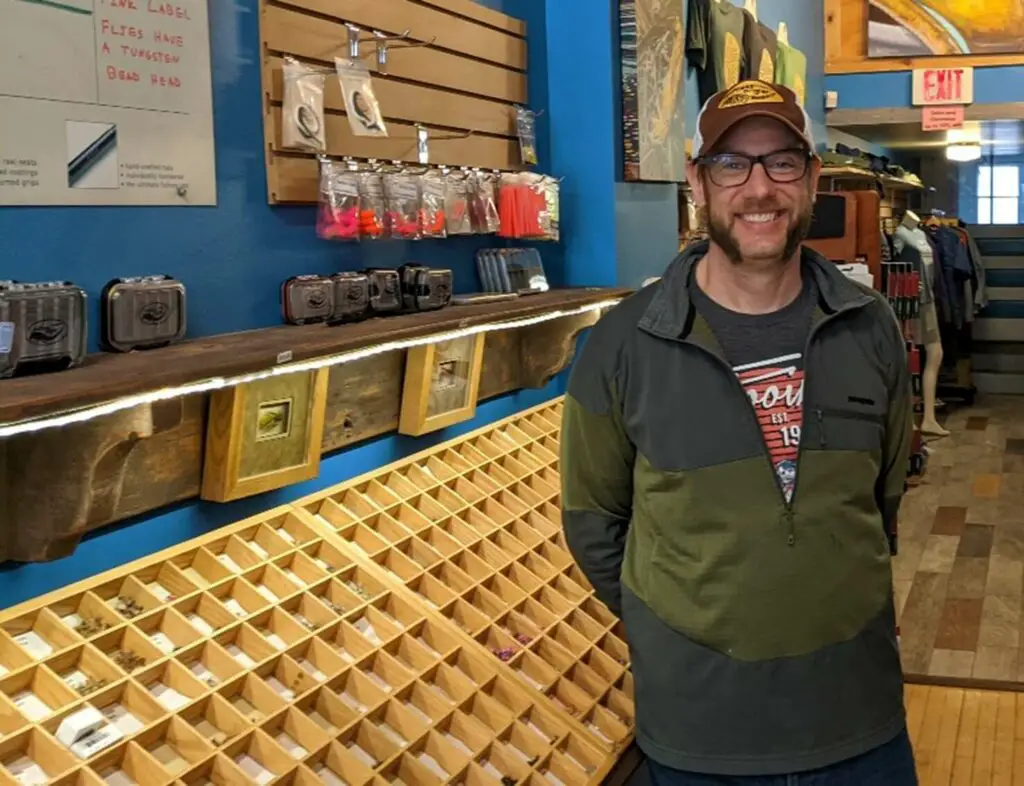 Mat Wagner in his fly shop