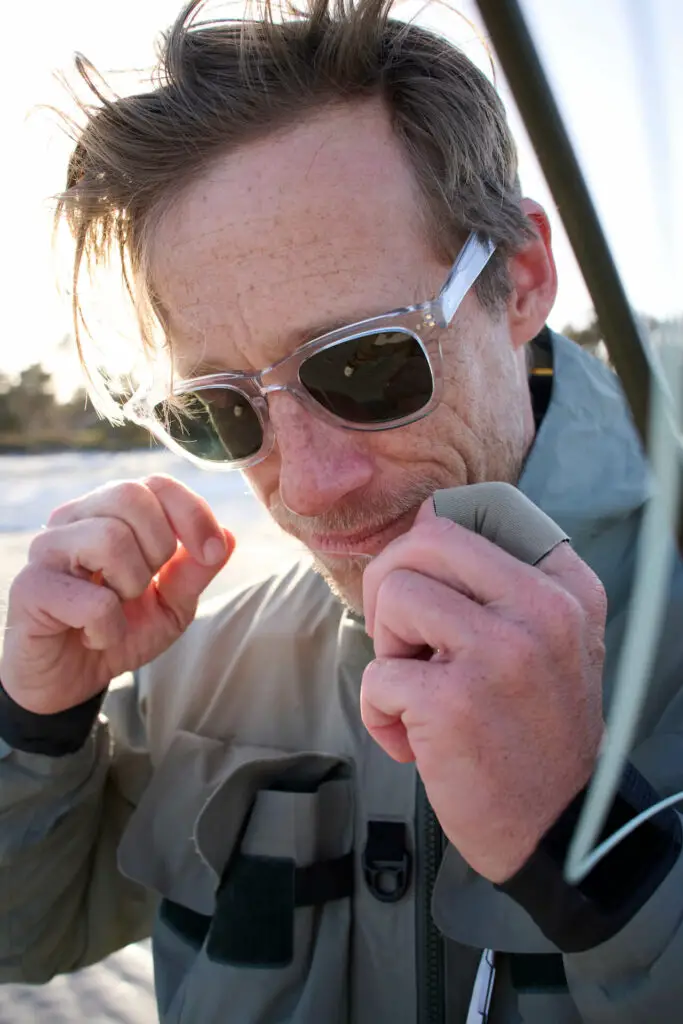 Fly fisherman wearing the Island Optics Beachcomber