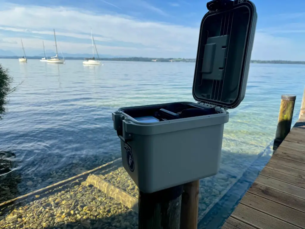 YETI Loadout GoBox 15 with open lid.