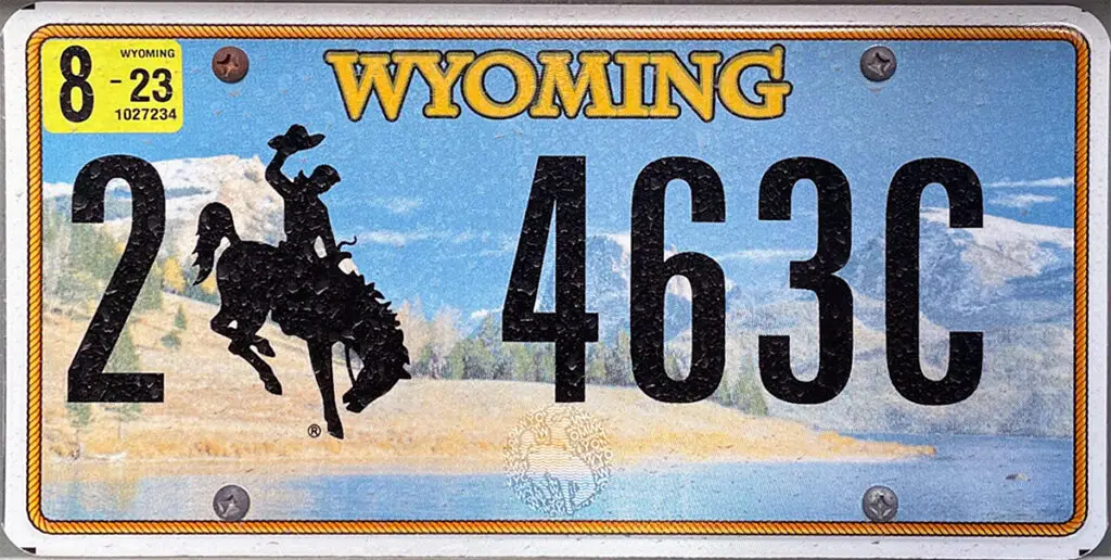Wyoming License Plate