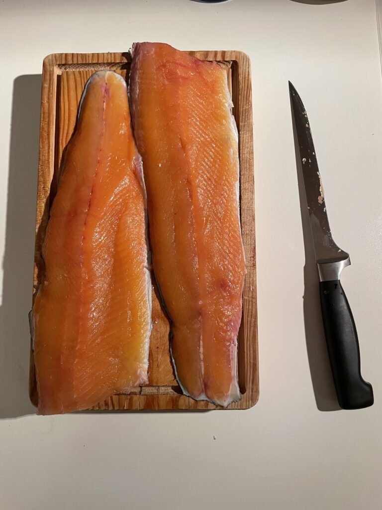 Zwilling Filet Knife used for filleting trout