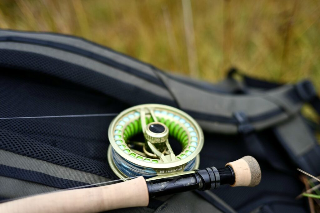 Guideline Fario Fly Reel Closeup Backpack